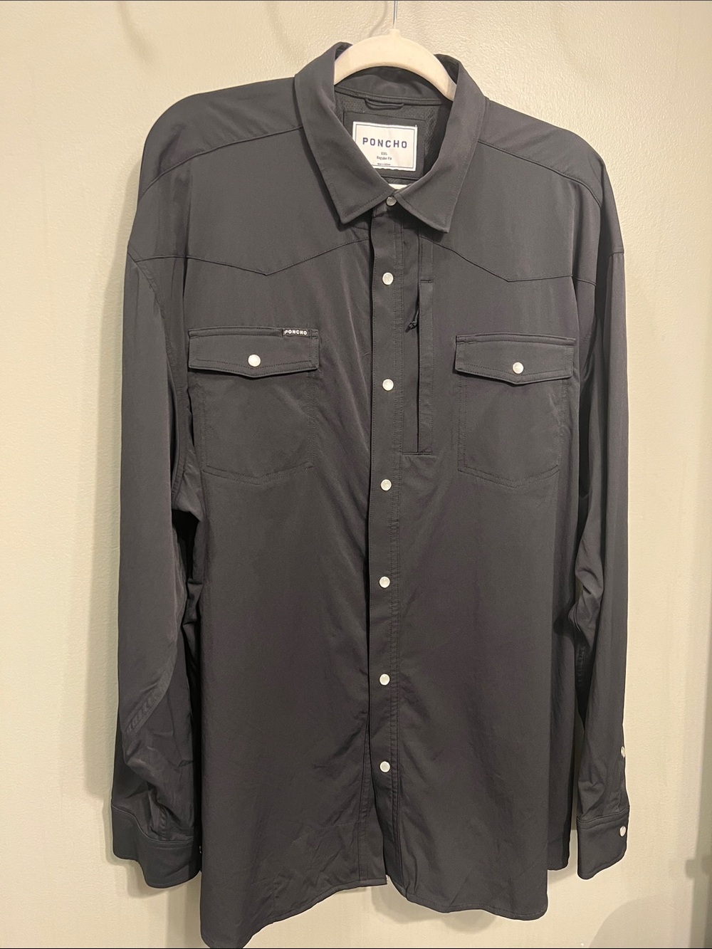 Poncho Men’s Lightweight Black Shirt Jacket